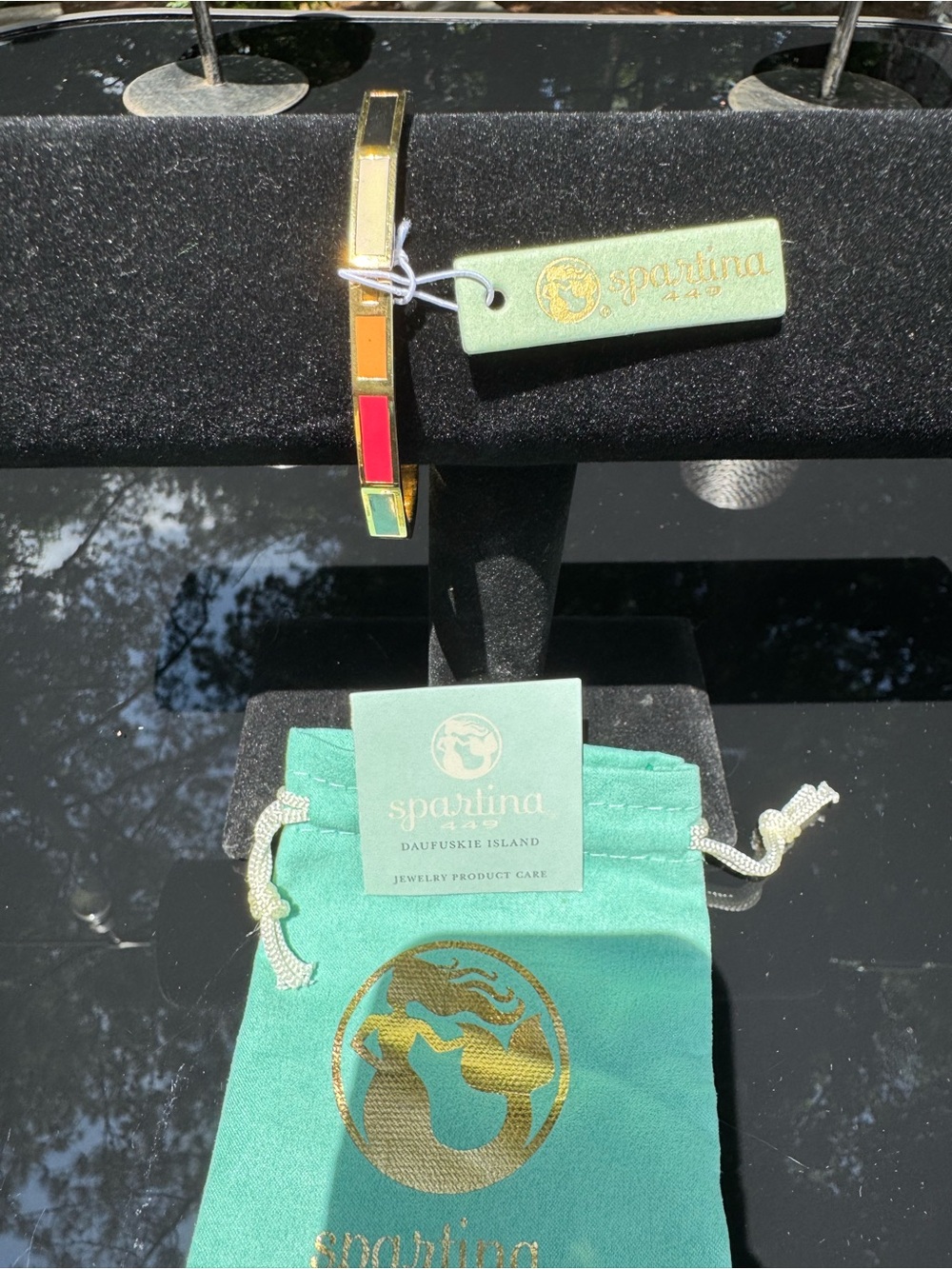 Spartina 449 Gold-tone Multicolor Enamel Rectangular Bangle